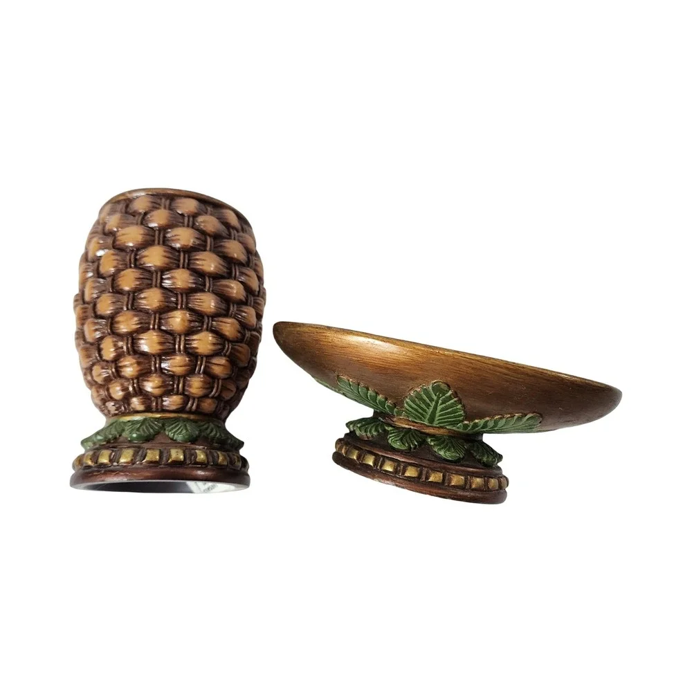 Springs Global Tropical Basketweave Resin Bathroom Set Soap Dish Tumbler Brown